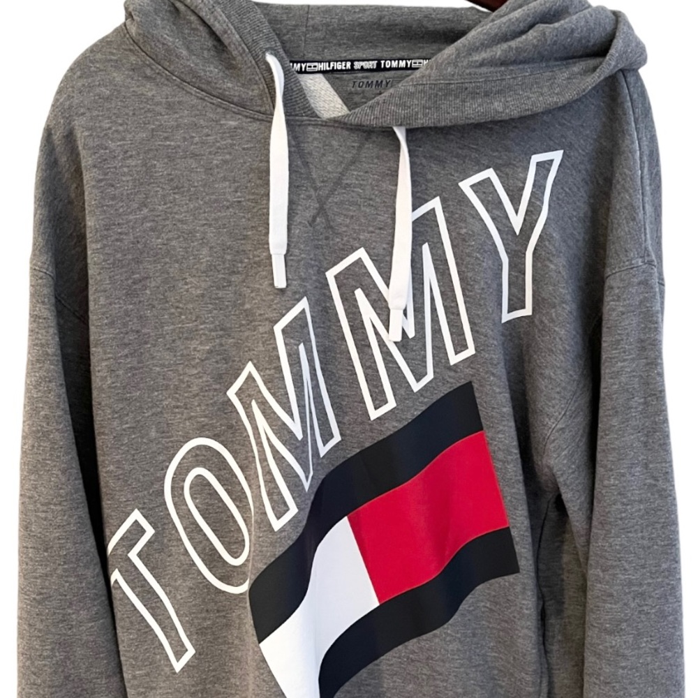 Tommy Hilfiger Sport Grey Hooded Sweatshirt Women’s Size L/XL